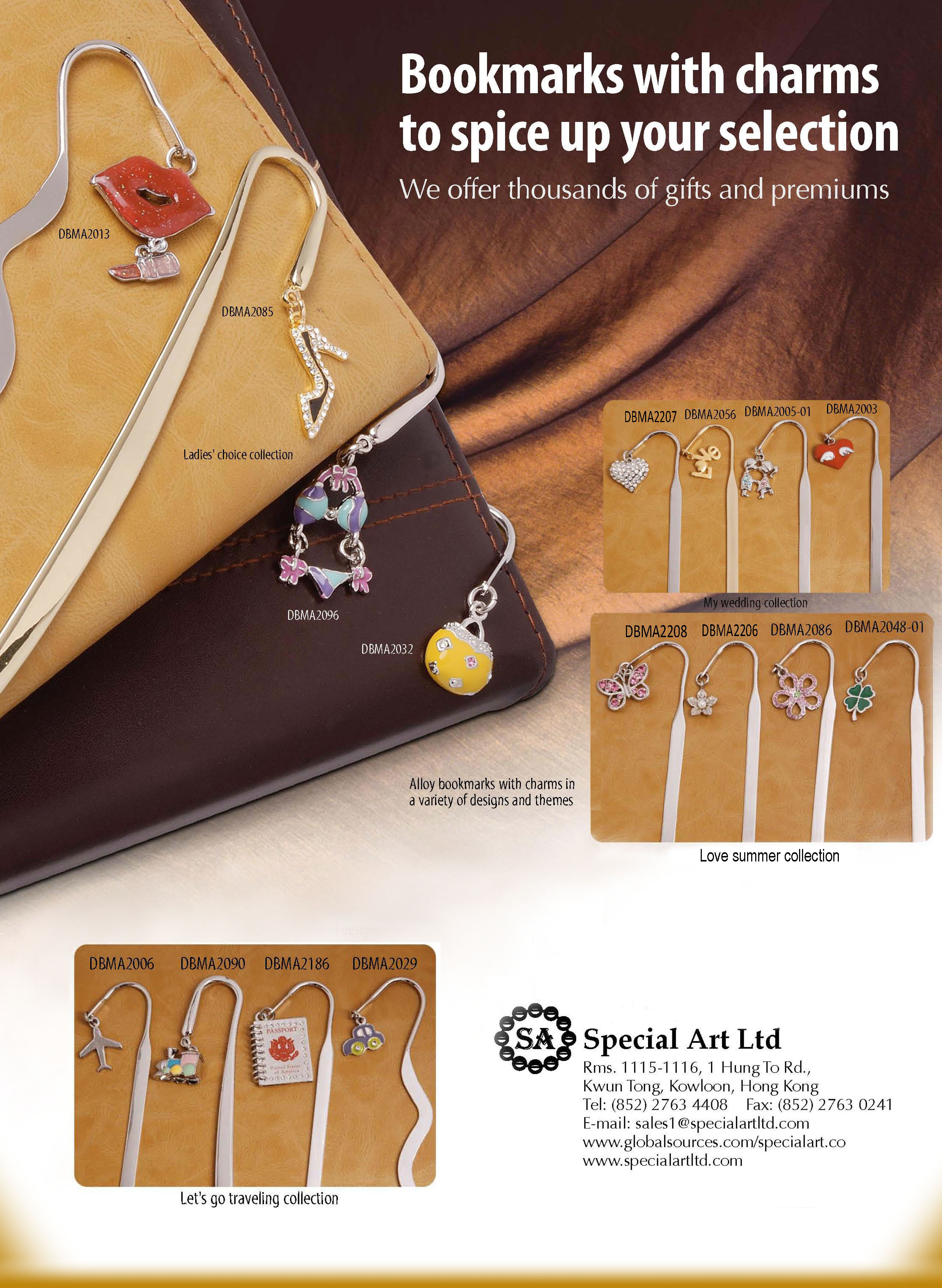 Bookmark with charms